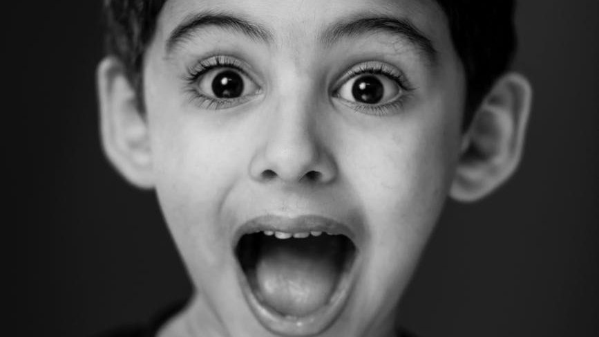 boy with surprised expression
