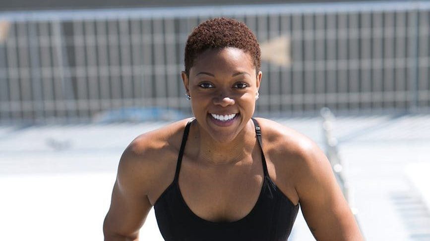 woman athlete smiling